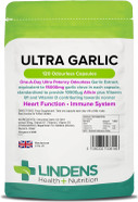Lindens Ultra Garlic Odourless Capsules - 120 Pack - Vitamin B1 and D3 for Normal Muscle Function, Heart and Immune Health - 15000mg Garlic (10500mcg Allicin) - UK Manufacturer, Letterbox Friendly