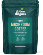 Green Origins Organic Super Mushroom Mocha Latte Blend with Lion's Mane, Coffee & Cacao for Energy & Focus |10 Servings, 100g | Vegan, Dairy Free, Gluten Free, Kosher, No Added Sugar