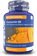Zipvit Curcumin 95 with Bioperine, Turmeric Curcumin Supplement with 95% Active Curcumin. 90 Vegan Tablets, 3 Months Supply. Vegetarian Society Approved Curcumin Supplement Zipvit Curcumin 95 with Bioperine, Turmeric Curcumin Supplement with 95% Active Curcumin. 90 Vegan Tablets, 3 Months Supply. Vegetarian Society Approved Curcumin Supplement