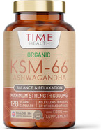 New: Organic KSM-66 Ashwagandha - High Strength 10:1 Extract 6000mg Equivalent - 120 Capsules - 5% Withanolides - UK Made Supplement  GMP Standards  Zero Additives (120 Count (Pack of 1))
