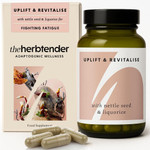 The Herbtender Uplift & Revitalise Herbal Fatigue Fighter with Nettle Seed, Rhodiola & Reishi Adaptogens for Energy, Stamina & Vitality, Vegan, Organic, 60 Capsules The Herbtender Uplift & Revitalise Herbal Fatigue Fighter with Nettle Seed, Rhodiola & Reishi Adaptogens for Energy, Stamina & Vitality, Vegan, Organic, 60 Capsules