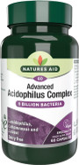 Natures Aid Acidophilus Complex 5 Billion CFU High Strength Probiotic Supplement 5 Billion Live Bacteria Supports Digestive Health & Gut Flora Vegan, Gluten Free, Non-GMO 60 Capsules Natures Aid Acidophilus Complex 5 Billion CFU High Strength Probiotic Supplement 5 Billion Live Bacteria Supports Digestive Health & Gut Flora Vegan, Gluten Free, Non-GMO 60 Capsules