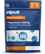 Zipvit Magnesium 500mg, 90 Vegan Tablets, High Strength Magnesium Supplement, Supports Bones and Teeth, Muscle Energy, Reduces Tiredness and Fatigue, 3 Month Supply Zipvit Magnesium 500mg, 90 Vegan Tablets, High Strength Magnesium Supplement, Supports Bones and Teeth, Muscle Energy, Reduces Tiredness and Fatigue, 3 Month Supply