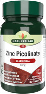 Natures Aid Zinc Picolinate Tablets 15mg - Supports Immune Health - Antioxidant Protection - Metabolism Wellness - Vegan Gluten-Free Non-GMO - High Potency Natural Supplement - 30 Tablets Natures Aid Zinc Picolinate Tablets 15mg - Supports Immune Health - Antioxidant Protection - Metabolism Wellness - Vegan Gluten-Free Non-GMO - High Potency Natural Supplement - 30 Tablets