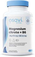 Osavi Magnesium Citrate + B6, 375 mg + 4.2 mg  90 Vegan Capsules | Supports Energy, Muscle Function & Nervous System | Magnesium Citrate with Vitamin B6 for Stress Relief & Vitality