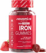 20mg Iron Gummies with 24mg Vitamin C - High Strength Alternative to Iron Tablets & Drops - Supplements for Women & Men - Immune System & Energy Booster - 1-Month Supply - Novomins 20mg Iron Gummies with 24mg Vitamin C - High Strength Alternative to Iron Tablets & Drops - Supplements for Women & Men - Immune System & Energy Booster - 1-Month Supply - Novomins
