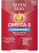 Seven Seas Omega-3 Fish Oil & Magnesium, 500 mg Fish Oil + 300 mg Omega-3, 60 High Strength Tablets With Vitamin D & 375 mg Magnesium, EPA & DHA, Whole Body Health+, Duo Pack: 30 Capsules + 30 Tablets Seven Seas Omega-3 Fish Oil & Magnesium, 500 mg Fish Oil + 300 mg Omega-3, 60 High Strength Tablets With Vitamin D & 375 mg Magnesium, EPA & DHA, Whole Body Health+, Duo Pack: 30 Capsules + 30 Tablets