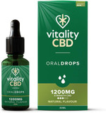 Vitality CBD Oral Drops in hempseed Oil, 1200 mg, Natural, 30ml, NO THC