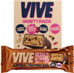 Vive Natural Variety Pack High Protein Bar - Vegan Treat - Healthy High Fibre Snack - Pack of 5