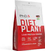 PhD Nutrition Diet Plant, Vegan Protein Powder Plant Based, Strawberries and Cream, High Plant Protein, 19 Servings Per 500g Bag