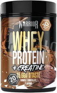 Warrior Whey Protein Powder + Creatine 500g - Sports Nutrition Shake for Muscle Growth, Performance, and Recovery - Enjoy Post Workout - Low Sugar - 20 Servings (Double Chocolate)