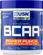 USN Power Punch BCAA Amino Acids Powder, Blue Raspberry Flavour - 400g, Vegan BCAA Powder, Vitamin B6 & No Sugar, Pre Workout & Intra Workout Energy Drink & Dietary Supplement to Maximise Performance