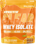 Efectiv Nutrition Clear Whey Isolate Protein Powder 600g - Whey Isolate with 24g Protein per 30g Scoop, Less Than 100 Calories - Juicy Alternative (600g, Orange Mango) Efectiv Nutrition Clear Whey Isolate Protein Powder 600g - Whey Isolate with 24g Protein per 30g Scoop, Less Than 100 Calories - Juicy Alternative (600g, Orange Mango)