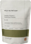 WILD NUTRITION Food-Grown® Vegan Protein Powder Super Food Blend | Organic Ingredients No Synthetics | Pea Protein, Sprirulina, Reishi, Chaga, Wheatgrass & More | Gluten Free