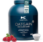 Kinetica Sports OatGain Weight Gainer - Raspberry Yoghurt Flavour | 630 Cal, 46g Protein & 82g Carbs/Serve, 15 Servings/2.4Kg | Optimum Grass Fed Protein Supplement | High Calorie & Easy Mixability Kinetica Sports OatGain Weight Gainer - Raspberry Yoghurt Flavour | 630 Cal, 46g Protein & 82g Carbs/Serve, 15 Servings/2.4Kg | Optimum Grass Fed Protein Supplement | High Calorie & Easy Mixability