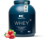 Kinetica Sports Whey Protein Powder - Strawberry Flavour |23g Protein/Serve, 76 Servings/2.27Kg Pack |Gluten Free Supplement |Optimum for Muscle Growth & Recovery |Mixes Well with Water, Milk & Shakes Kinetica Sports Whey Protein Powder - Strawberry Flavour |23g Protein/Serve, 76 Servings/2.27Kg Pack |Gluten Free Supplement |Optimum for Muscle Growth & Recovery |Mixes Well with Water, Milk & Shakes
