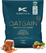Kinetica Sports OatGain Weight Gainer - Chocolate Caramel Flavour | 620 Cal, 47g Protein & 78g Carbs/Serve, 30 Serving/4.8Kg | Optimum Grass Fed Protein Supplement | High Calorie & Easy Mixability Kinetica Sports OatGain Weight Gainer - Chocolate Caramel Flavour | 620 Cal, 47g Protein & 78g Carbs/Serve, 30 Serving/4.8Kg | Optimum Grass Fed Protein Supplement | High Calorie & Easy Mixability
