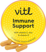 Vitl Immune Support Supplement - 15 Vegan Capsules - with Vitamin D, Vitamin C, Folate, Zinc, Turmeric & Elderberry Extracts Vitl Immune Support Supplement - 15 Vegan Capsules - with Vitamin D, Vitamin C, Folate, Zinc, Turmeric & Elderberry Extracts