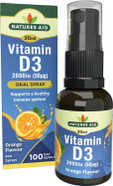 Natures Aid Vitamin D3 Daily Oral Spray 30ml - Natural High Strength 2000iu Supports Bones Teeth Healthy Immune System - Pill Tablet Capsule Free Liquid Supplement 3-Month Supply - Suitable Vegetarian
