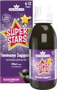 Natures Aid Super Stars Immune Support for Kids 150ml - Blackcurrant Flavour - Vitamin C D3 Zinc - Vegan, Sugar-Free, Gluten-Free - Non-GMO - Daily Immune Support Liquid Supplement