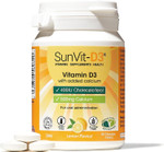 SunVit-D3 Vitamin D3 400IU with Added 500mg Calcium Lemon Tablets - Calcium and Vitamin D Tablets Support The Maintenance of Bone, Teeth, Muscle & Immune System - 60 Lemon Chewable Calcium Tablets SunVit-D3 Vitamin D3 400IU with Added 500mg Calcium Lemon Tablets - Calcium and Vitamin D Tablets Support The Maintenance of Bone, Teeth, Muscle & Immune System - 60 Lemon Chewable Calcium Tablets