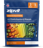 Zipvit A-Z Multivitamin Tablets, Vegan Multivitamin & Minerals for Men and Women, 90 Tablets (3-Month Supply), 26 Essential Vitamins & Minerals for Immune Support, Bone Health, and Energy Zipvit A-Z Multivitamin Tablets, Vegan Multivitamin & Minerals for Men and Women, 90 Tablets (3-Month Supply), 26 Essential Vitamins & Minerals for Immune Support, Bone Health, and Energy