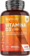 Vitamin D3 2000IU | 400 Tablets | 1+ Year Supply | 8mm Round Tablets | Vegetarian Friendly & Non-GMO | 1 a Day | Vitamin D Supplements | Made in Britain