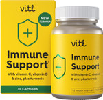 Vitl Immune Support Supplement - 30 Vegan Capsules - with Vitamin D, Vitamin C, Folate, Zinc, Turmeric & Elderberry Extracts - 1 Month Supply Vitl Immune Support Supplement - 30 Vegan Capsules - with Vitamin D, Vitamin C, Folate, Zinc, Turmeric & Elderberry Extracts - 1 Month Supply