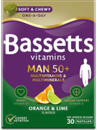 Bassetts Vitamins Man 50+ Multivitamins & Multiminerals Orange & Lime Flavour 30 Gummy Pastilles Bassetts Vitamins Man 50+ Multivitamins & Multiminerals Orange & Lime Flavour 30 Gummy Pastilles