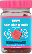 SOLV Hair, Skin n Nails Vegan Gummies 5000mcg Biotin with Vitamin A, D, E, C, B6, Zinc and Minerals | Healthy Hair, Skin Support, Strengthen Nail 60 Vegan Gummies (Blueberry and Raspberry Flavour) SOLV Hair, Skin n Nails Vegan Gummies 5000mcg Biotin with Vitamin A, D, E, C, B6, Zinc and Minerals | Healthy Hair, Skin Support, Strengthen Nail 60 Vegan Gummies (Blueberry and Raspberry Flavour)