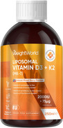 Liposomal Vitamin D3 K2 Liquid for Adults | Vegan Vitamin D3 2000IU & Vitamin K2 (MK-7) 75mcg | Natural Mixed Berry Flavour | 50 Servings | Non-GMO