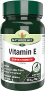 Natures Aid Vitamin E 1000iu - High Strength Natural Antioxidant - Supports Skin, Heart, Eyes, Immune Health & Cell Protection - Non-GMO, Gluten-Free - 30 Softgel Capsules Natures Aid Vitamin E 1000iu - High Strength Natural Antioxidant - Supports Skin, Heart, Eyes, Immune Health & Cell Protection - Non-GMO, Gluten-Free - 30 Softgel Capsules
