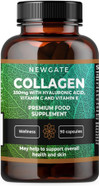 Newgate Labs Marine Collagen 350mg with Hyaluronic Acid, Vitamin C & Vitamin E - 90 High Strength Capsules