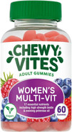 Chewy Vites Adult Immune Support, 60 Multivitamin Gummies, High Strength Vitamin D, Vitamin B6, B12, C, Zinc, Selenium, 2 Months Supply, Real Fruit Juice, Vegan, Orange Flavour