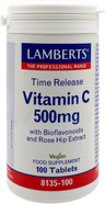 Lamberts Time Release Vitamin C 500mg with Bioflavonoids - 100 Tablets