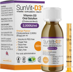 SunVit-D3 Vitamin D3 2000IU Oral Solution - Vitamin D for Kids | Cholecalciferol Vitamin D Drops Baby | Supports Bone, Teeth, Muscle & Immune System | Vitamin D Drops for Kids (50ml Orange Flavor) SunVit-D3 Vitamin D3 2000IU Oral Solution - Vitamin D for Kids | Cholecalciferol Vitamin D Drops Baby | Supports Bone, Teeth, Muscle & Immune System | Vitamin D Drops for Kids (50ml Orange Flavor)