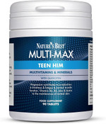 Nature's Best Multi-Max Multivitamin for Teen Him - with Vitamin C, Selenium and Magneisum - Growth & Development Support for Boys 13-19 - UK Made - 90 Tablets (3 Months' Supply)