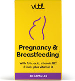 Vitl Pregnancy & Breastfeeding Support Supplement - 30 Vegan Capsules - includes Folic Acid, Vitamin B12, Iron & Vitamin D - with 17 Essential Nutrients & Vitamins - Pre & Postnatal Support for Women Vitl Pregnancy & Breastfeeding Support Supplement - 30 Vegan Capsules - includes Folic Acid, Vitamin B12, Iron & Vitamin D - with 17 Essential Nutrients & Vitamins - Pre & Postnatal Support for Women