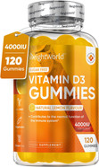 Vitamin D Gummies Adults 4000IU - Sugar-Free - 4 Months Supply - Natural Lemon Flavour - 120 Chewable Vitamin D3 Gummies - Vegetarian Friendly - High Strength Vitamin D Supplement - GMO & Gluten Free Vitamin D Gummies Adults 4000IU - Sugar-Free - 4 Months Supply - Natural Lemon Flavour - 120 Chewable Vitamin D3 Gummies - Vegetarian Friendly - High Strength Vitamin D Supplement - GMO & Gluten Free