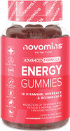 Energy Gummies - High Strength Alternative to Running Gels, Energy Tablets, & Energy Gels for Running - Caffeine Free Supplements - for Running, Cycling, Studying - Novomins