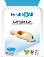 Health4All Slippery Elm 300mg 180 Capsules, Digestive Health & Acid Reflux Support. Vegan Digestive Support Supplement, Slippery Elm Inner Bark Powder, Stomach Soothe, Gluten Free | Made in UK Health4All Slippery Elm 300mg 180 Capsules, Digestive Health & Acid Reflux Support. Vegan Digestive Support Supplement, Slippery Elm Inner Bark Powder, Stomach Soothe, Gluten Free | Made in UK