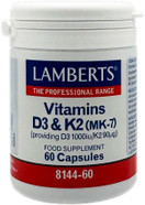 Lamberts Vitamin D3 1000IU with K2 90µg 60 Capsules