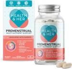 Health & Her Premenstrual Supplements for Women - with Ashwagandha, Flaxseed and Ginger Root - 1 Month Supply, 60 Capsules - Vegan & Gluten Free Health & Her Premenstrual Supplements for Women - with Ashwagandha, Flaxseed and Ginger Root - 1 Month Supply, 60 Capsules - Vegan & Gluten Free