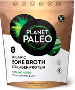 Planet Paleo Organic Bone Broth - Cooling Herbs (450g, 50 Servings) Organic, Grass Fed, High Protein | Fennel, Peppermint, Liquorice and Aloe Vera - Digestive Support