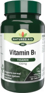 Natures Aid Vitamin B1 100mg Thiamine Tablets High Strength Food Supplement Supports Energy Metabolism, Nervous System, Heart & Mind Vegan, Gluten-Free, Non-GMO 90 Tablets Natures Aid Vitamin B1 100mg Thiamine Tablets High Strength Food Supplement Supports Energy Metabolism, Nervous System, Heart & Mind Vegan, Gluten-Free, Non-GMO 90 Tablets