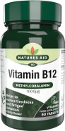 Natures Aid Vitamin B12 1000µg High Strength Sublingual Tablets Supports Energy, Metabolism & Nervous System Vegan, Non-GMO, Gluten-Free Supplement 90 Tablets Natures Aid Vitamin B12 1000µg High Strength Sublingual Tablets Supports Energy, Metabolism & Nervous System Vegan, Non-GMO, Gluten-Free Supplement 90 Tablets