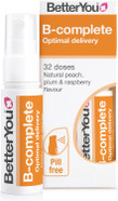 BetterYou B-Complete Oral Spray, Fast Acting B-Complex Supplement, High Strength Blend of All 8 B-Vitamins, Natural Peach, Plum & Raspberry Flavour, 1-Month Supply BetterYou B-Complete Oral Spray, Fast Acting B-Complex Supplement, High Strength Blend of All 8 B-Vitamins, Natural Peach, Plum & Raspberry Flavour, 1-Month Supply