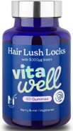 Vitawell Hair Lush Locks Gummies - Hair Growth + Skin + Nails Vitamins Chews | Complex Formula 5000µg Biotin + Zinc + Vitamin A, D3, C, B12 | 60 Berry Burst Flavour | Supplement for Men & Women Vitawell Hair Lush Locks Gummies - Hair Growth + Skin + Nails Vitamins Chews | Complex Formula 5000µg Biotin + Zinc + Vitamin A, D3, C, B12 | 60 Berry Burst Flavour | Supplement for Men & Women