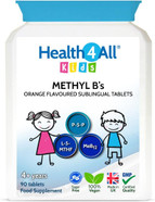 Health4All Kids Methyl B's 90 Tablets for Children for Stress & Mood Support. Sublingual Vegan pre-methylated B12 Methylcobalamin, 5-Methylfolate and Vitamin B6 P-5-P Health4All Kids Methyl B's 90 Tablets for Children for Stress & Mood Support. Sublingual Vegan pre-methylated B12 Methylcobalamin, 5-Methylfolate and Vitamin B6 P-5-P