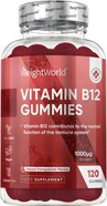 Vitamin B12 Gummies - 120 Gummies - 4 Months Supply - 1000mcg - 1 per Day - Vegan & Gluten-Free - Tasty, Natural Pomegranate Flavour - Bioavailable Methylcobalamin Form - B12 Vitamin Supplement